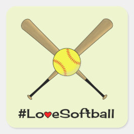 Amar los deportes de etiquetas de softbol