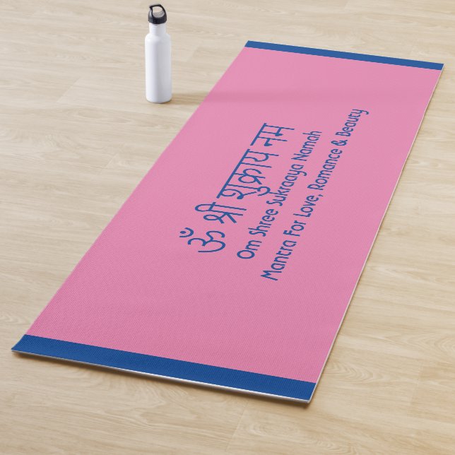 Amar Mantra Sanskrit Yoga rosa Matt Yoga Mat (In situ)