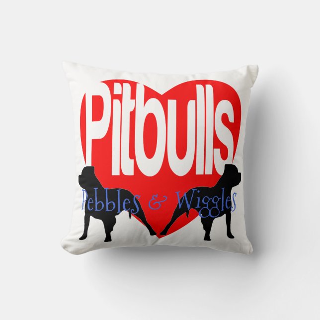 Amar mi almohada personalizada de dos perros Pitbu (Anverso)