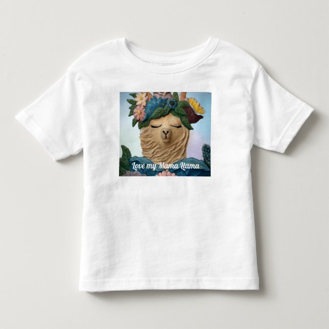 Amar mi camiseta Mama Llama para los niños pequeño (Anverso)