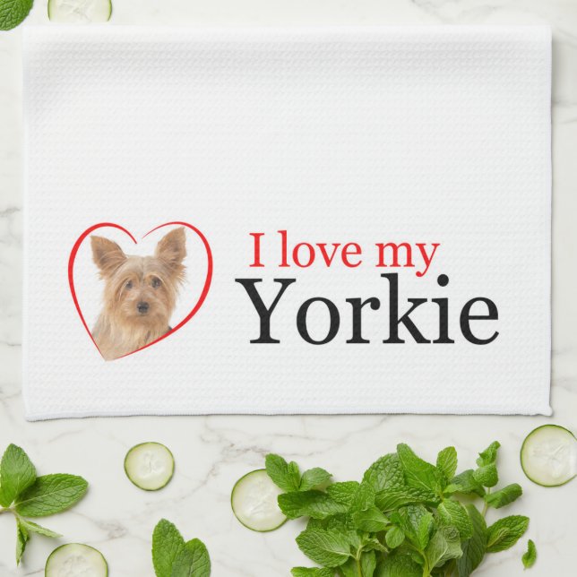 Amar mi toalla de cocina yorkie (Doblado)
