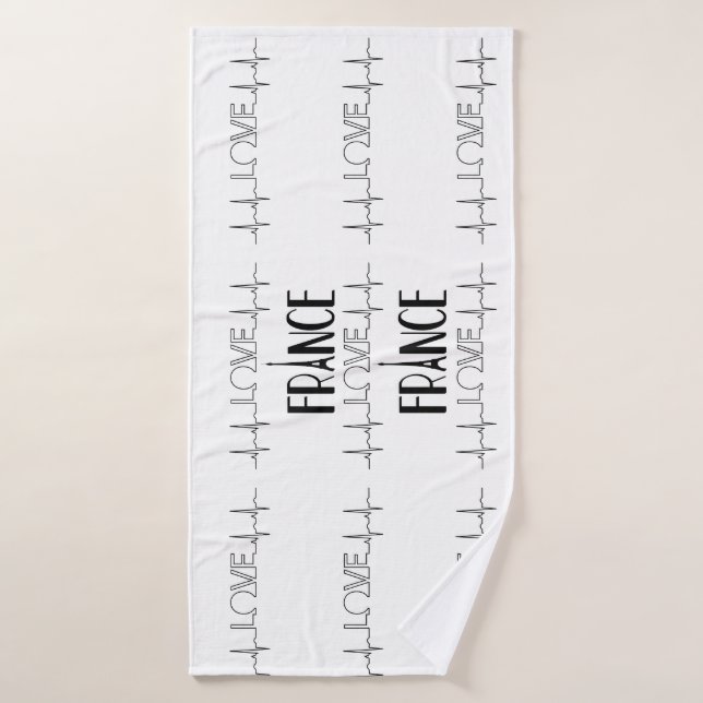 Amar París Francia Black White Bath Mat (Toalla de baño)