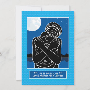 Amar & Proteger Tarjeta plana de 3_5"x7"