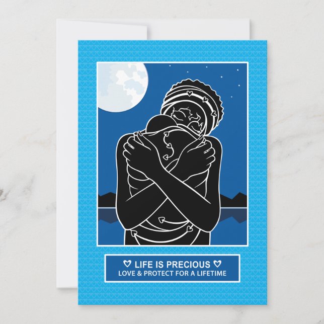 Amar & Proteger Tarjeta plana de 3_5"x7" (Anverso)