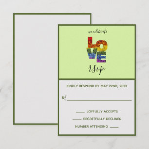AMAR Tarjeta RSVP de matrimonio entre personas del