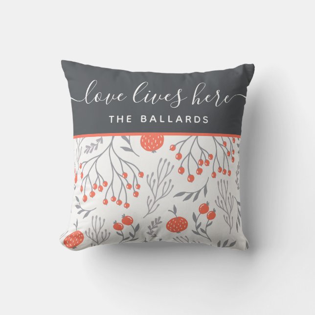 Amar Vive Aquí Nombre Cojín decorativo (Anverso)