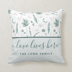 Amar Vive Aquí Nombre Cojín decorativo