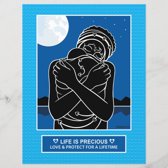 Amar y proteger 3 hojas de papel planas de 8,5" x  (Anverso)
