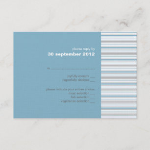 Amara Stripe Cornflower RSVP Invitación a tarjeta