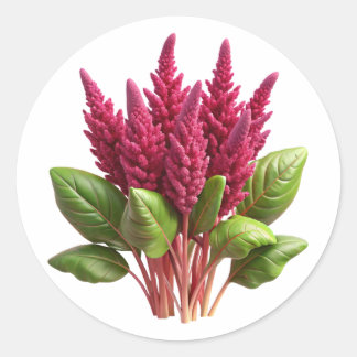 Amaranth Plastic 3D - Etiqueta redonda brillante