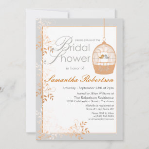 Amargos Amores Peach Bridal Shower Invitaciones