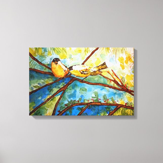 Amarillas Colores de agua Imprimir lienzo 20x13 (Anverso)