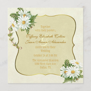 Amarillo antiguo con invitación a la boda asiática