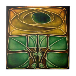 Amarillo antiguo floral de azulejos cerámicos de e