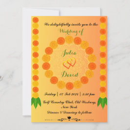 Amarillo azafrán con invitación a la boda de Marig