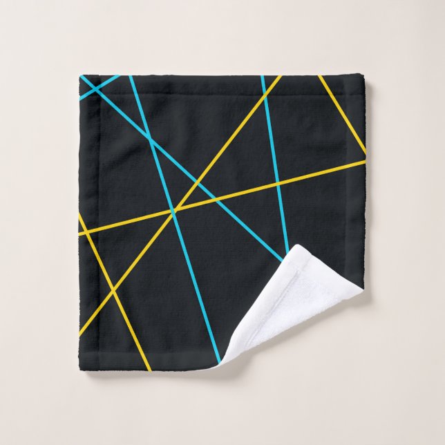 Amarillo, Azul, fresco, moderno, urbano, líneas mo (Toallita)