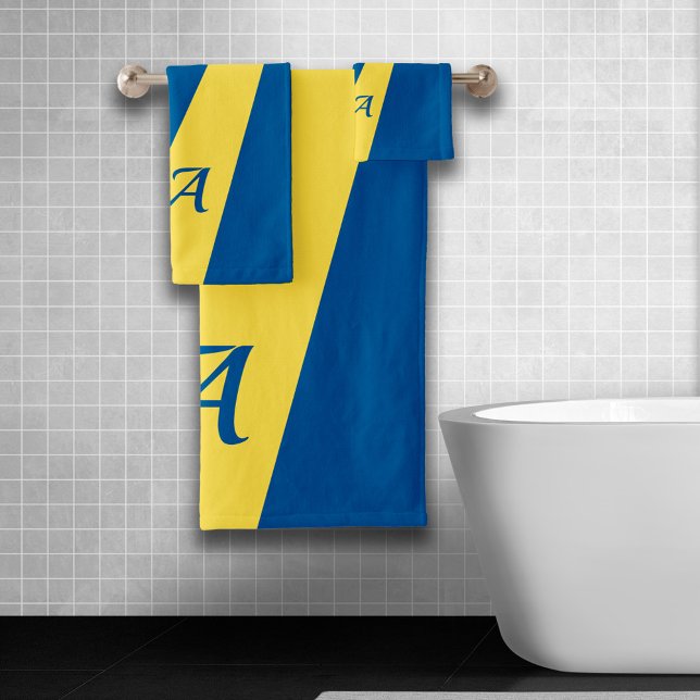 Amarillo azul moderno elegante chic monograma auda (Subido por el creador)