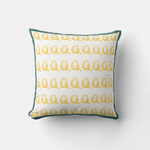 amarillo blanco y mostaza CATS almohada moderna