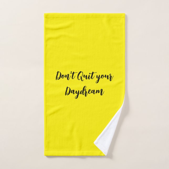Amarillo brillante No dejes tu sueño (Toalla de mano)