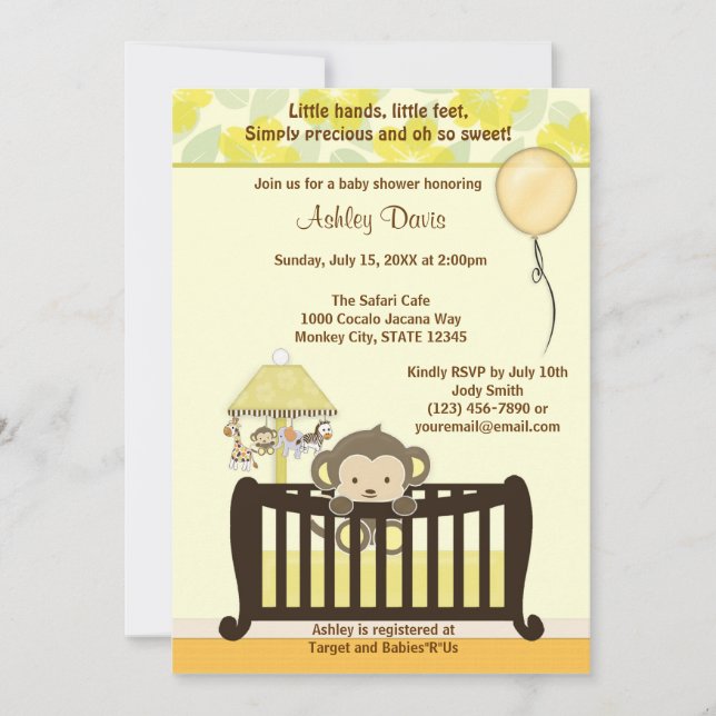 AMARILLO CJ-Y del pesebre de la invitación de Baby (Anverso)