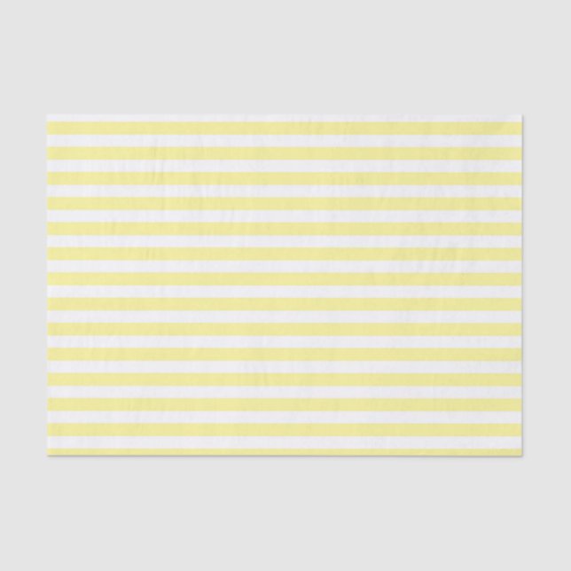 Amarillo claro y blanco raya el papel seda (Anverso)