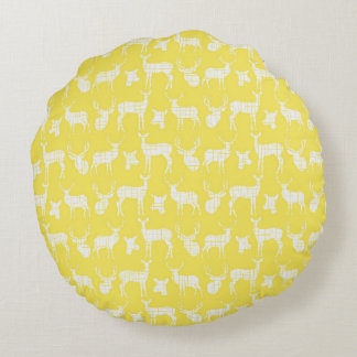Amarillo con almohada redonda de ciervo blanco