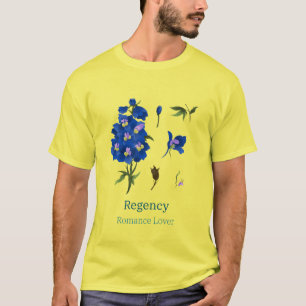 Amarillo con camiseta de flores azules para el lec