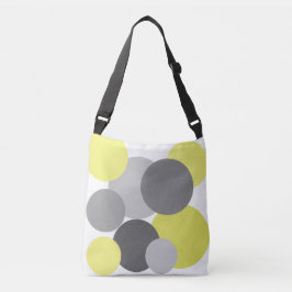Amarillo con puntos de polka gris para la bolsa de
