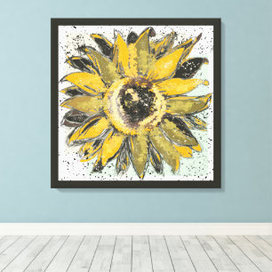 Amarillo de girasol negro verde estilo arte acuare