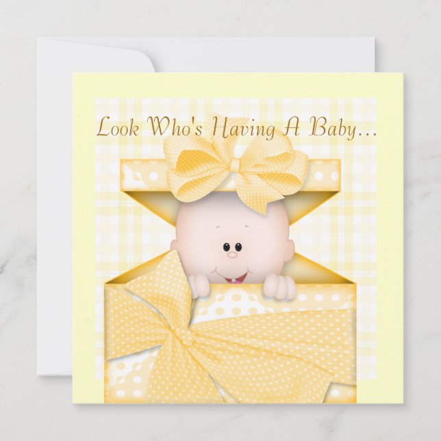 AMARILLO DE INVITACIÓN DE BABY SHOWER (Anverso)