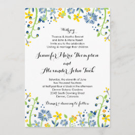 Amarillo de la armada de la invitación a la boda f