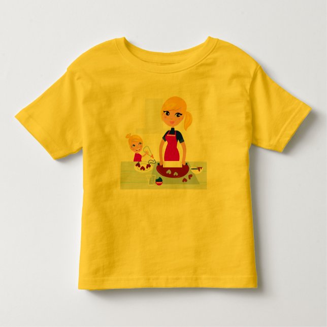 Amarillo de la camiseta del NIÑO con cocinar a la (Anverso)