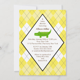Amarillo de la invitación de Baby Shower de beppy