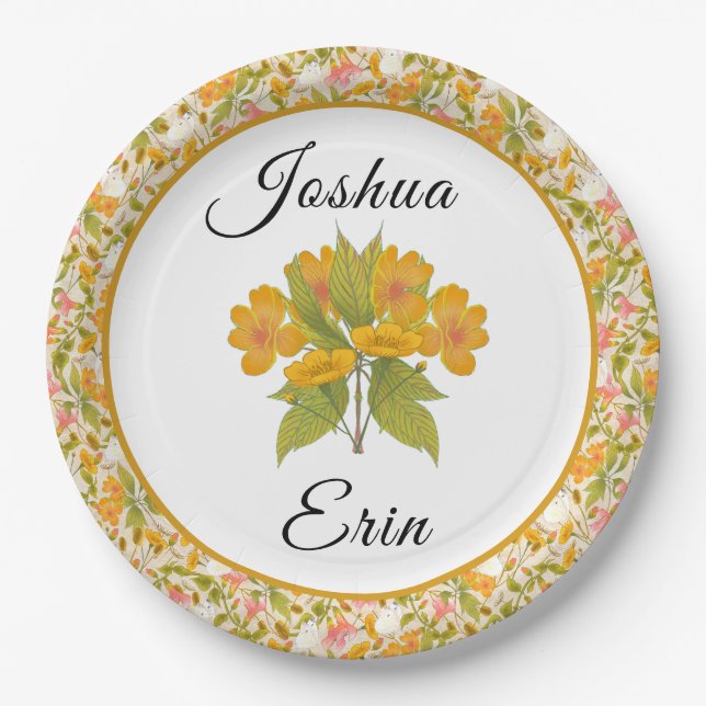 amarillo de la pradera victoriana - plato de papel (Anverso)