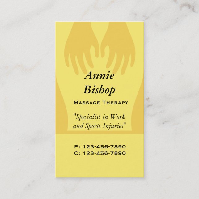 Amarillo de la tarjeta de visita del Chiropractor (Anverso)