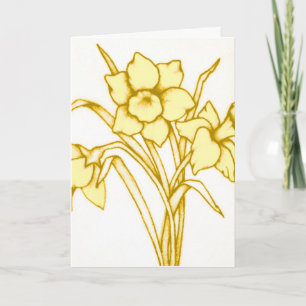 Amarillo de la tarjeta del narciso del día de St