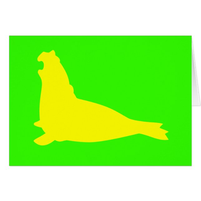 Amarillo de la tarjeta del sello de elefante (Anverso (Horizontal))