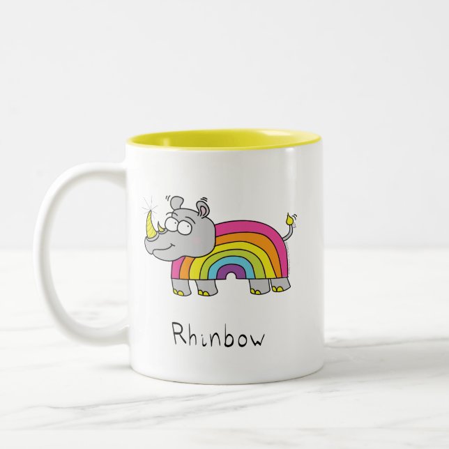 Amarillo de la taza de café del arco iris del (Izquierda)