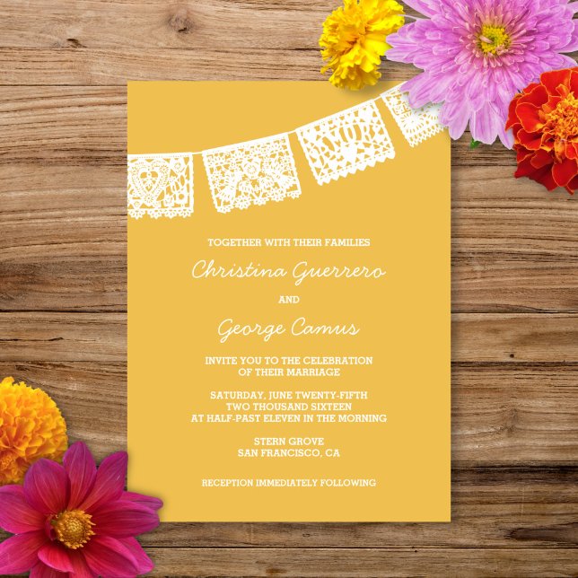 Amarillo del papel | Invitación a la boda (Subido por el creador)