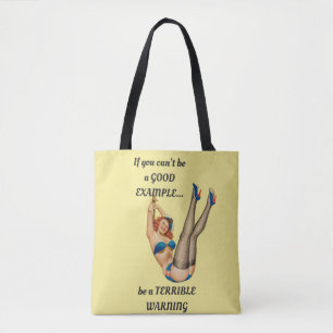 amarillo divertido de la bolsa de asas del chica