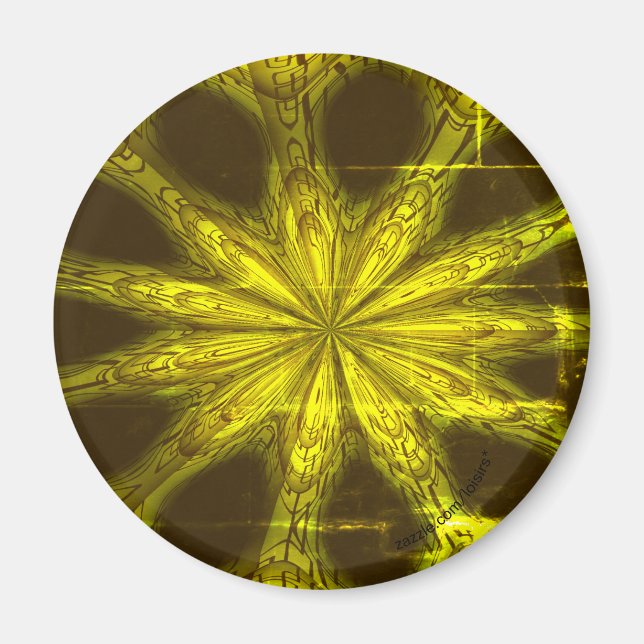 Amarillo estándar, imán circular de 2¼ pulgadas (Frente)