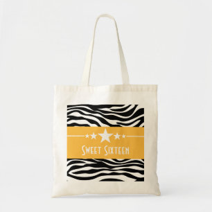 Amarillo Estrellas Zebra Imprimir dulce 16 bolsa