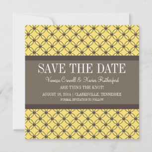 Amarillo Fancy Lattice Guardar la invitación de fe