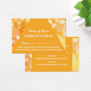 Amarillo festivo, Navidades Fiesta Raffle Entradas