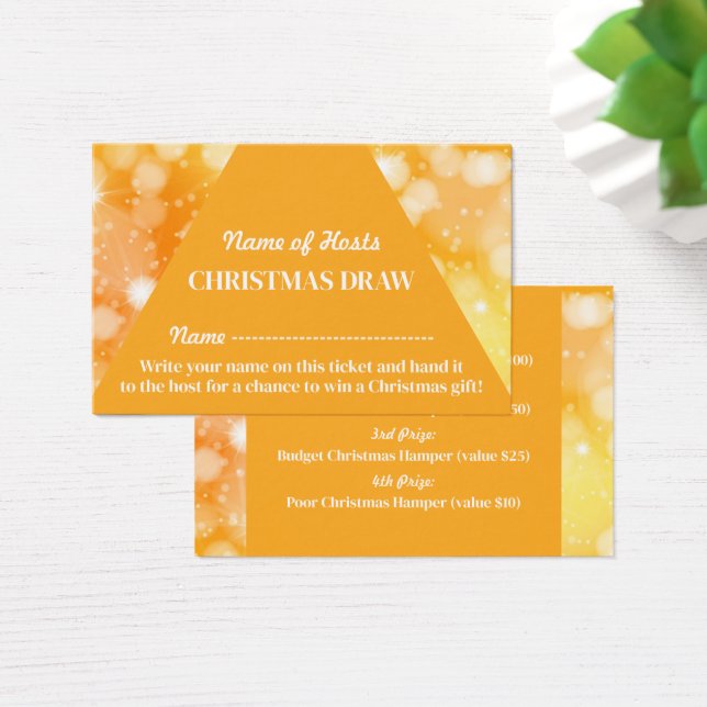 Amarillo festivo, Navidades Fiesta Raffle Entradas (Escritorio)