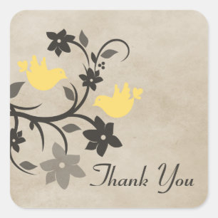 Amarillo Floral Amantes Amantes Gracias Pegatinas