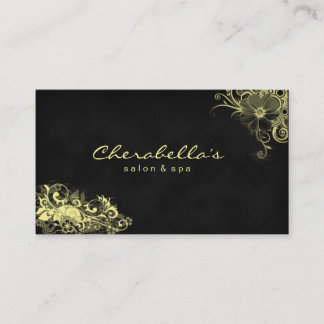 Amarillo floral de la tarjeta de visita del