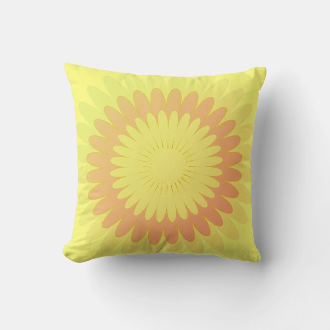 amarillo, girasol, flor, almohada de lanzamiento (Anverso)