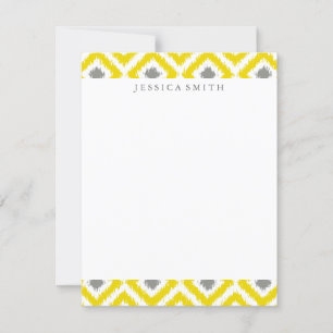 Amarillo Gris Diamantes Patrón Ikat Gracias