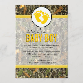 Amarillo - Invitación a ducha Camo Baby Boy